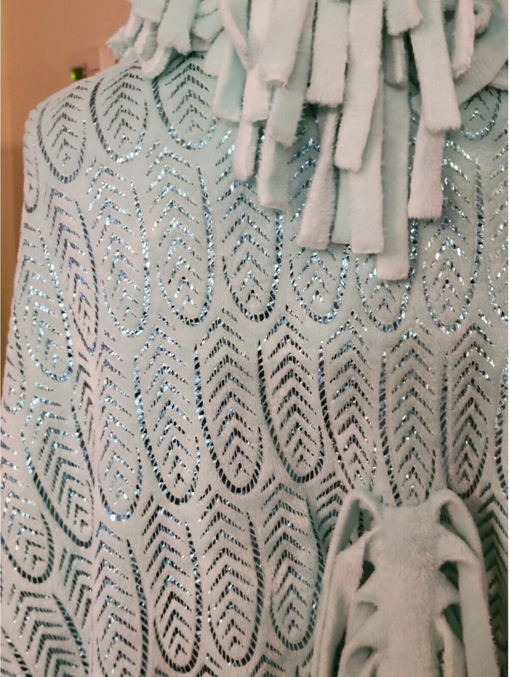Justice  Hooded Unicorn  Blanket/robe Aqua/ Green Silver Accent Snuggie One Size